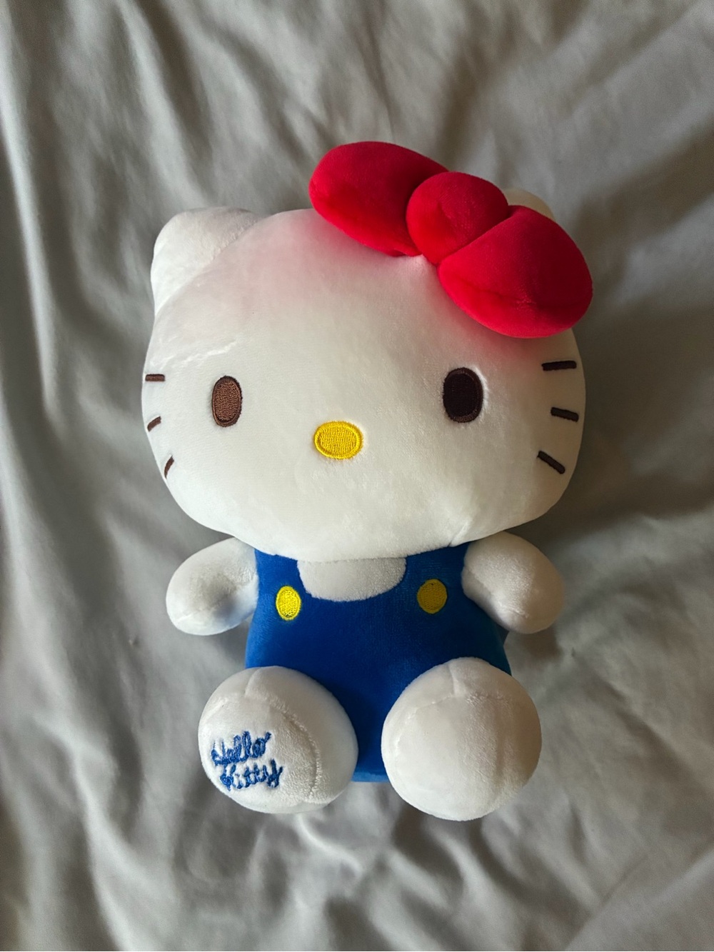Hello Kitty Plush - White with Red Bow and Blue Outfit